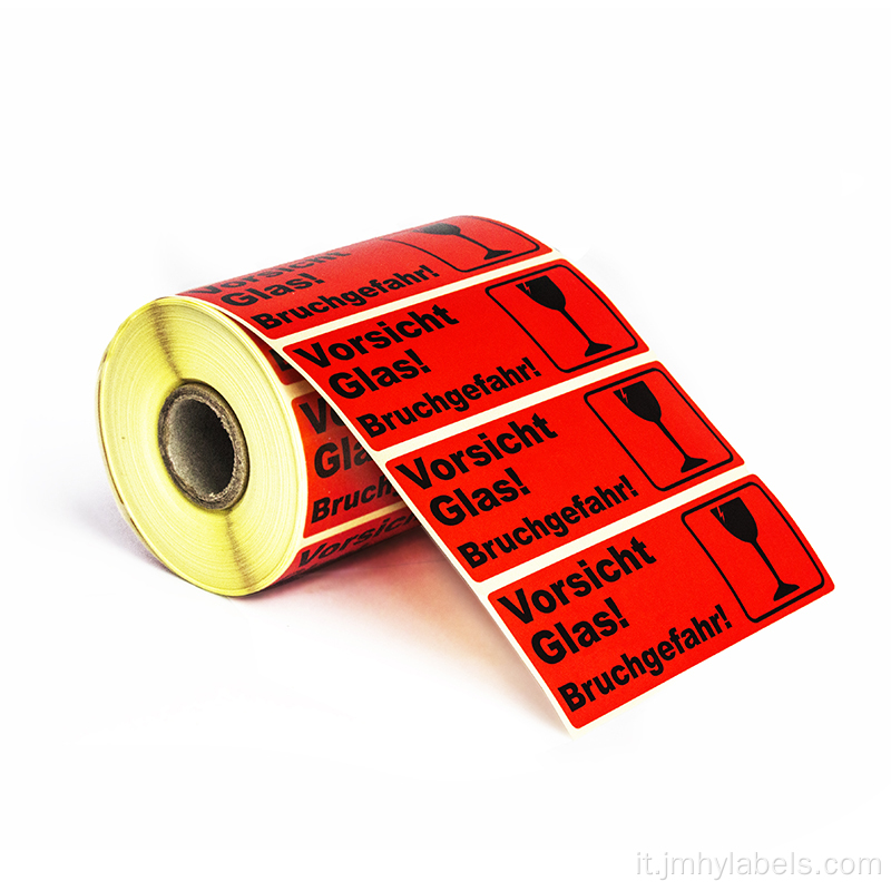 Etichetta del trasnfer termico etichetta fragile etichetta di avvertimento