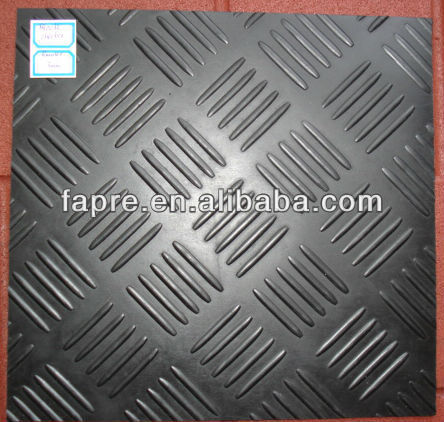 Black Anti-slip Checker Pattern Rubber Mats(Panchas Caucho)