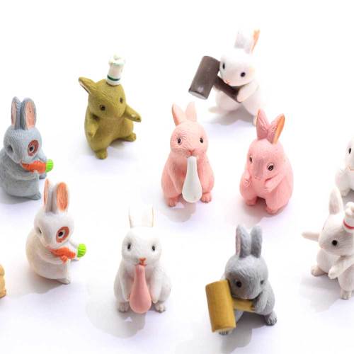 22 * 38MM ανάμικτες ρητίνες Kawaii Bunny Rabbits 3D Mini Easter Bunnies Rabbits Cabochons Boutique Hair Bow Center Making