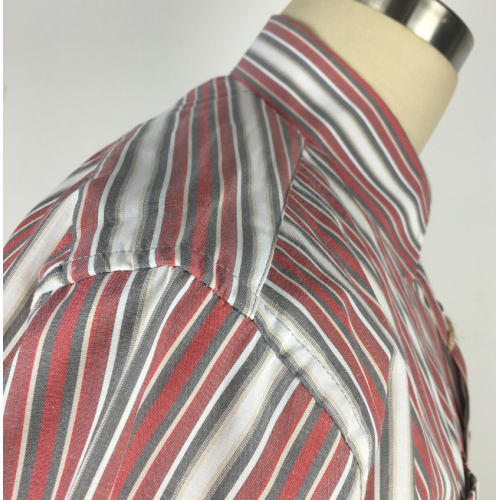 Striped office casual short sleeve shirt 100%cotton shirt