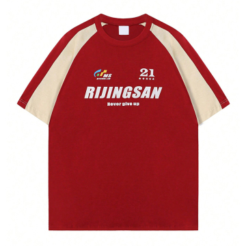 Benutzerdefinierte Raglan-Hülle-Baumwoll-T-Shirts mit Grafikdruck