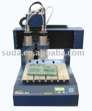 Suda Mini CNC เราเตอร์ / เครื่องแกะสลักพร้อมมอเตอร์แกนหมุนสองตัวคือ SD3025SK