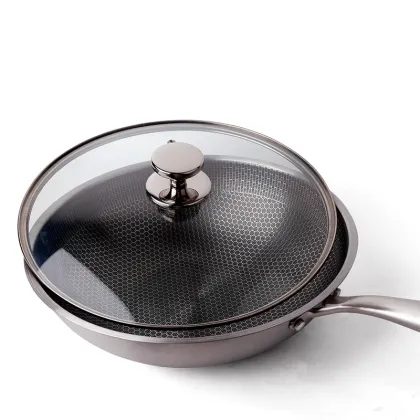 Antibacterial Honeycomb Stainless Non-Stick Frying Pan for Export