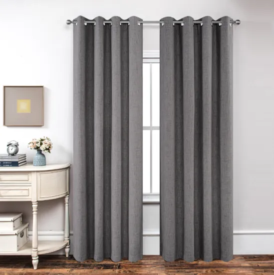 Soft Blackout Linen-Look Curtains: Ready-made Stock for Living Room Décor