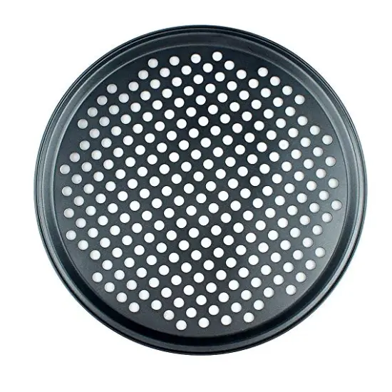 Carbon Steel Crispy Pizza Vented Pan with Holes