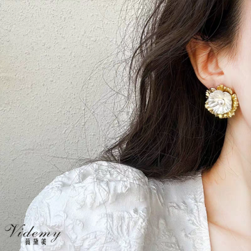Gold and Silver Two-Tone Exaggerated Stud Earrings