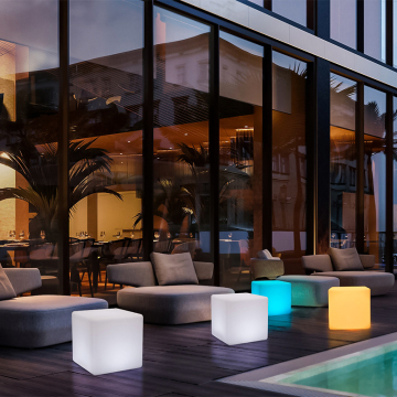 LED Cube Bar Stool - Multifunctional Outdoor Lighting for Events