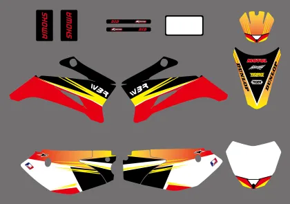 New Style TEAM GRAPHICS&BACKGROUNDS DECAL STICKERS Kits For YAMAHA TTR110 DIRT pit bike (Yellow/Red)