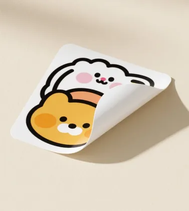 White vinyl car sticker