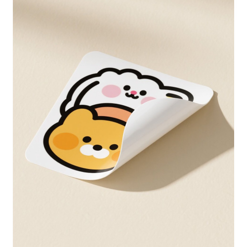 White vinyl car sticker