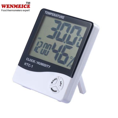 Large Screen Digital Thermometer Hygrometer with Clock Alarm