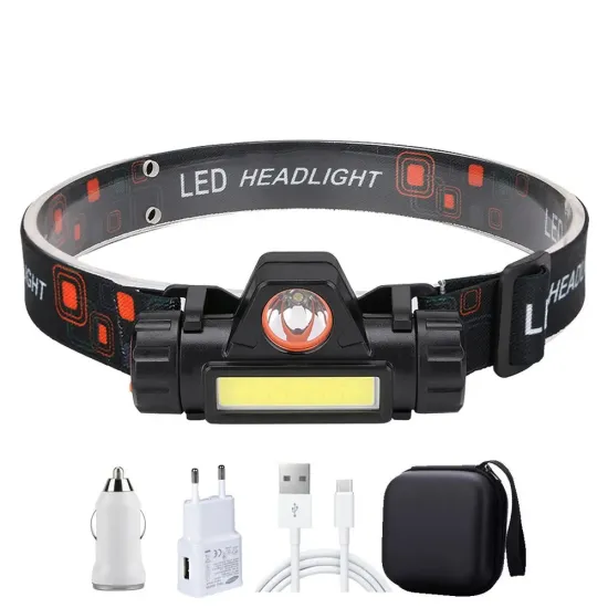 High-Power Rechargeable Luxury Mini Flashlight and COB LED Headlamp for Outdoor Camping, Fishing & More