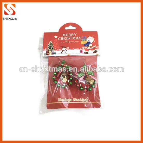 cheap yiwu jewelry flashing christmas earrings