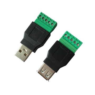 USB 2.0 Male and Female to 5 Pin Green Terminal Adapter