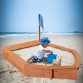 Wooden Pirate Sandboat Covered Sandboxes