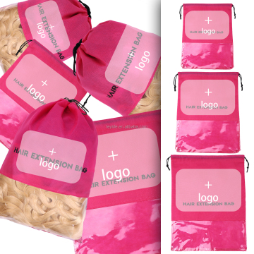 Custom logo Wig Storage Bag Closet Organizer Non-woven Drawstring Portable Bag Waterproof Pocket Clothing Classified Hanging Bag
