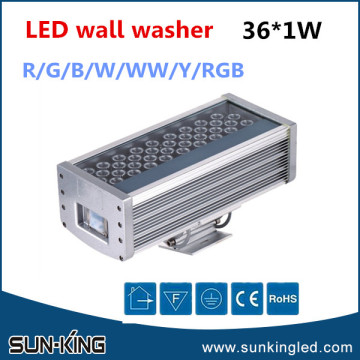 High quality ip65 36W led 0.3M wall washer, 36x1W led green wallwash lamp 220V