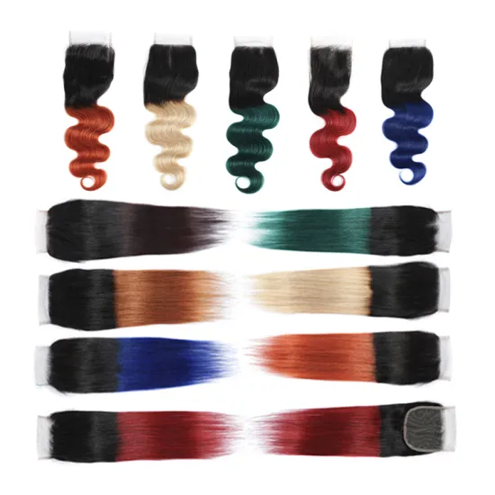 Free Part Transparent Ombre Lace Closure Virgin Human Hair Pre plucked 4x4 13x4 13x6 360 Lace Frontal with Baby Hair