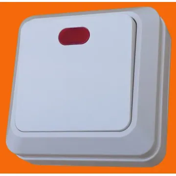 Открытый настенный выключатель европейского типа с подсветкой, одинарный выключатель