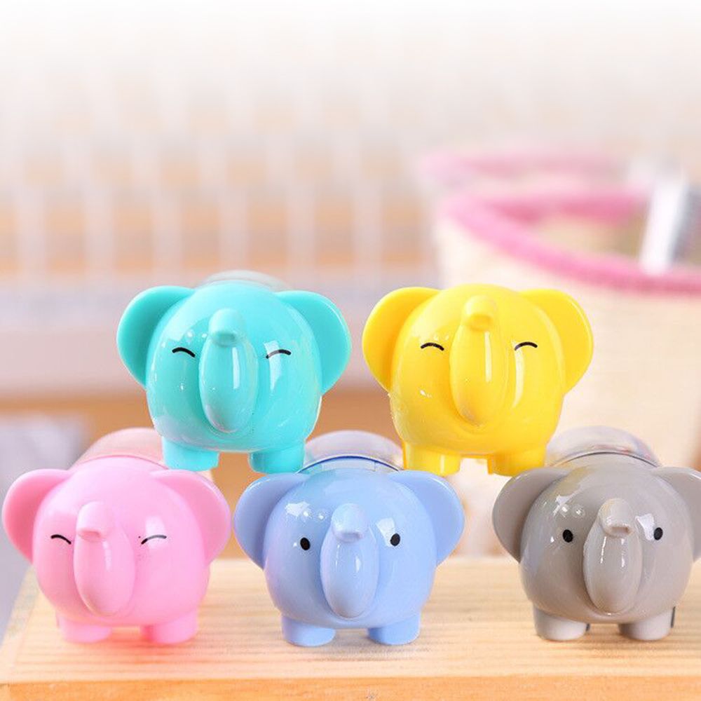 2pcs Cute Cartoon Elephant Pencil Sharpener Kawaii Stationery Kids Praise Gifts Manual Pen Cutter Tool School Office Supplies