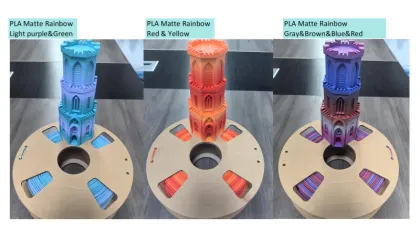 Matte Rainbow Filament PLA 1.75mm for 3D Printers