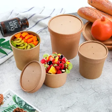 Disposable paper food ice cream yogurt packing bowl