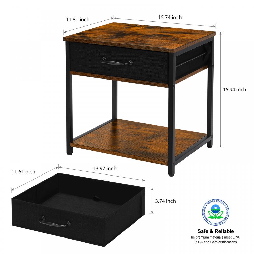 2 Tiers Wood Table With A Collectable Drawer