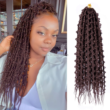 AliLeader New Trends Ombre 24 Inch Goddess Straight Soft Box Braid Butterfly Locs Hair Synthetic Jungle Braid Crochet Hair
