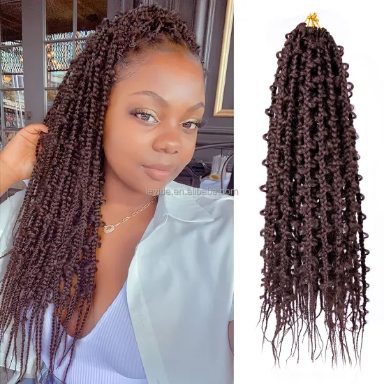 AliLeader New Trends Ombre 24 Inch Goddess Straight Soft Box Braid Butterfly Locs Hair Synthetic Jungle Braid Crochet Hair