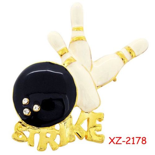 Enamel Strike Bowling Set Pin Sports Brooch Pin (XZ-2178)