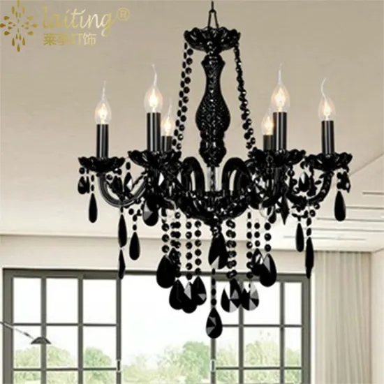 Small black acrylic chandelier for hallways