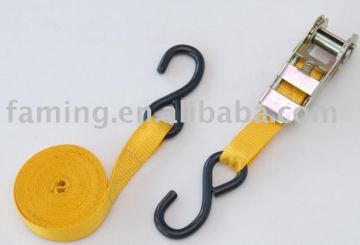 PP ratchet strap with coated hook en12195
