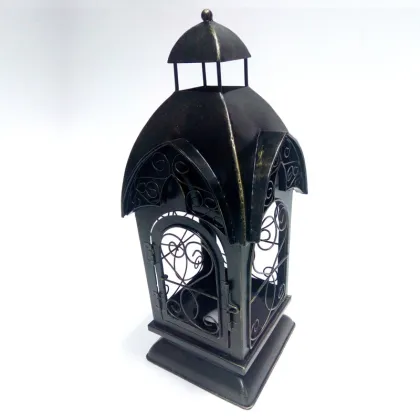 Outdoor Metal Lantern Hurricane Solar Lantern