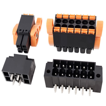3,5-mm-Raster, kompletter zweireihiger PCB-Steckklemmenblocksatz mit Stecker und Buchse mit Federkäfig und Hebelverriegelung