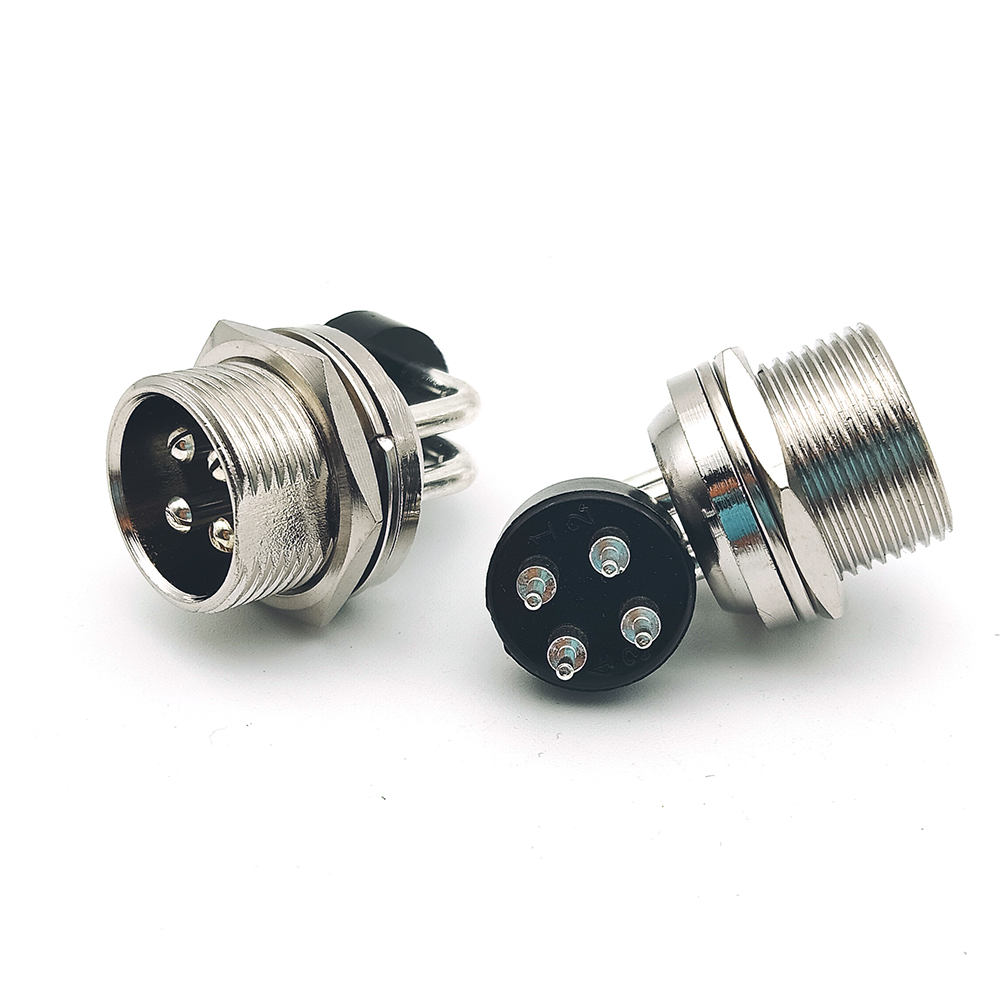 Right Angle GX16 Panel Mount Circular Aviation Connectors