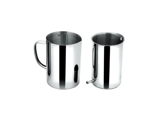 Stainless steel enema syringe and graduated jug