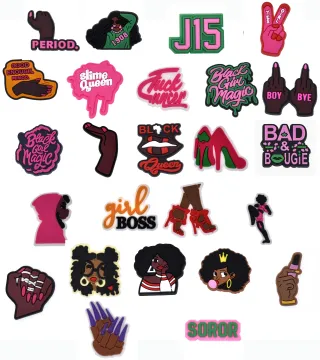 Black Queen Styled Charms for Soft PVC Sandals - Wholesale Shoe Decorations
