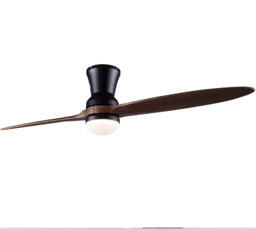 Walnut 2 Blades Ceiling Fan with Remote Control and Light for Living Room