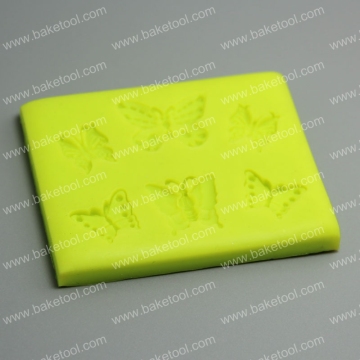6 Butterflies Silicone Imprint Mold For Fondant Cake Decoration