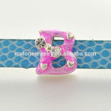 8mm colorful letter "B" slide charms alphabet slide jewelry