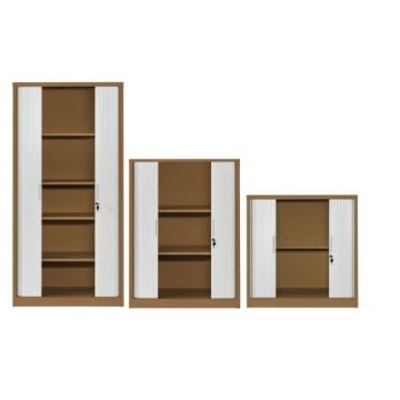 72" Metal Storage Cupboards with Tambour Doors