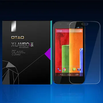 Anti crack anti fingerprint 0.2mm round angel tempered glass screen protector for Moto G