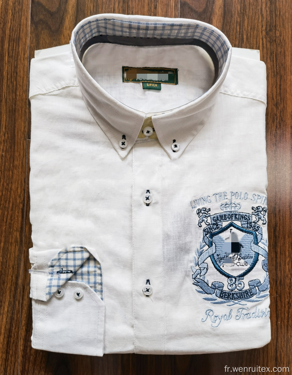 Échantillon gratuit 100% coton chemises d&#39;été à manches courtes blanches