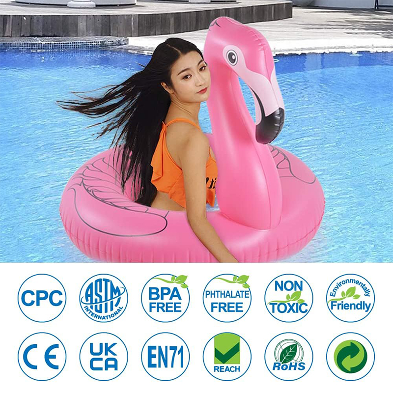 Pink Inflatable Flamingo Swim Ring Kids Swim Ring