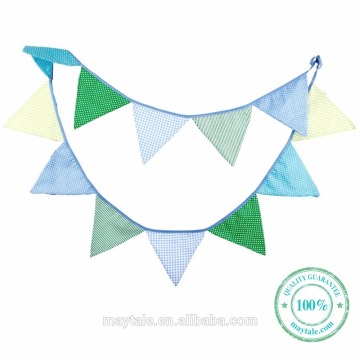Durable 100% cotton fabric flag bunting banner wedding, birthday, party decoration