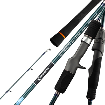Ecooda Cyan Blue Light Jigging Rod: Kosong karbon pepejal untuk memancing air masin laut - batang pemutus tangan