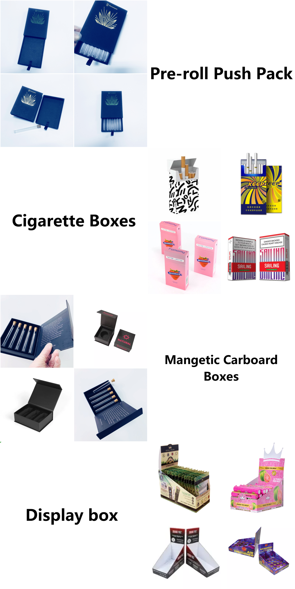 pre roll cigarette cardboard boxes