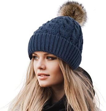 Belief hat logo oem knit pom pom hat