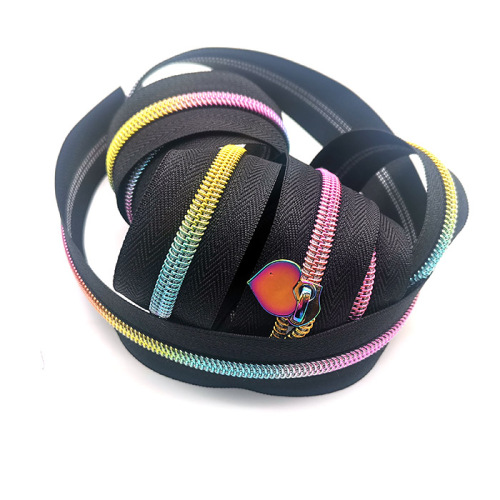 Custom Zips Nylon Stripes Zipper Tape Rainbow By The Yard Manufactory
