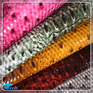 pvc ostrich skin design leather China supplier, raw material for bag